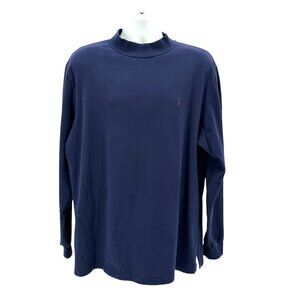 Vintage Polo Golf Ralph Lauren Mens XL Shirt Long Sleeve Pullover High Neck Navy